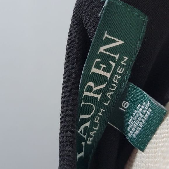 BLACK/WHITE Flattering Ruching Dress by Lauren Ralph Lauren Size 16. #250 - Picture 8 of 10